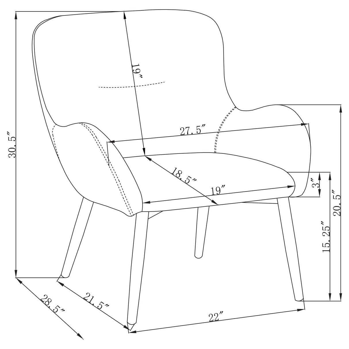 Calvin Rust Upholstered Modern Arm Accent Chair from Coaster - Luna Furniture