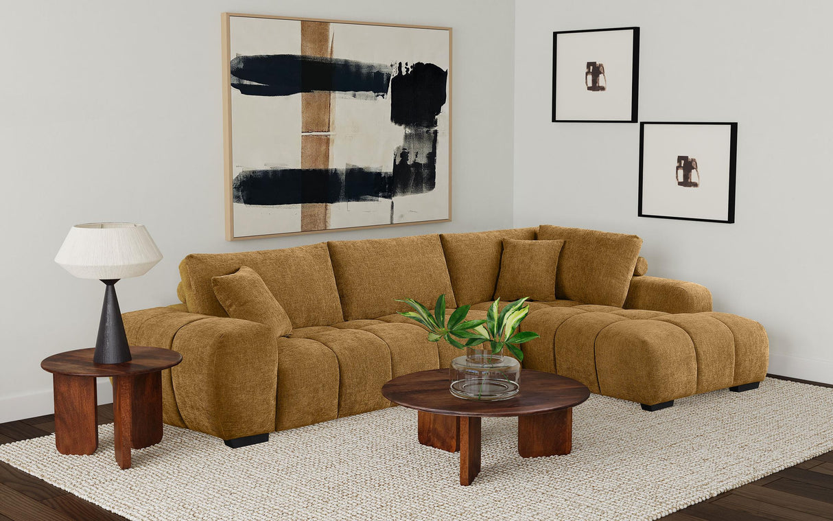 Camacho Upholstered Chaise Sectional Sofa Amber - 503985