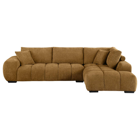 Camacho Upholstered Chaise Sectional Sofa Amber from Coaster - Luna Furniture