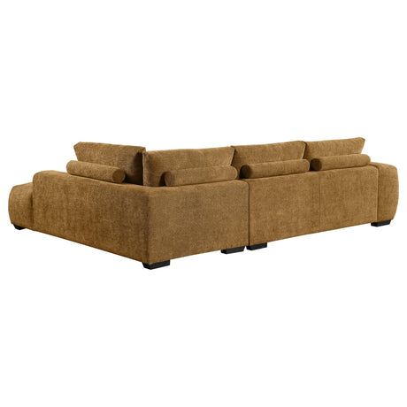 Camacho Upholstered Chaise Sectional Sofa Amber from Coaster - Luna Furniture