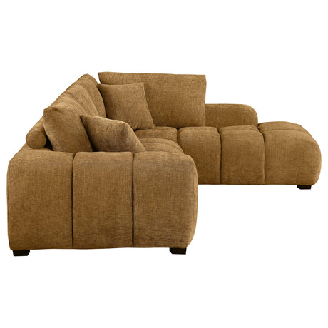 Camacho Upholstered Chaise Sectional Sofa Amber from Coaster - Luna Furniture