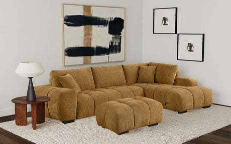 Camacho Upholstered Chaise Sectional Sofa Amber from Coaster - Luna Furniture