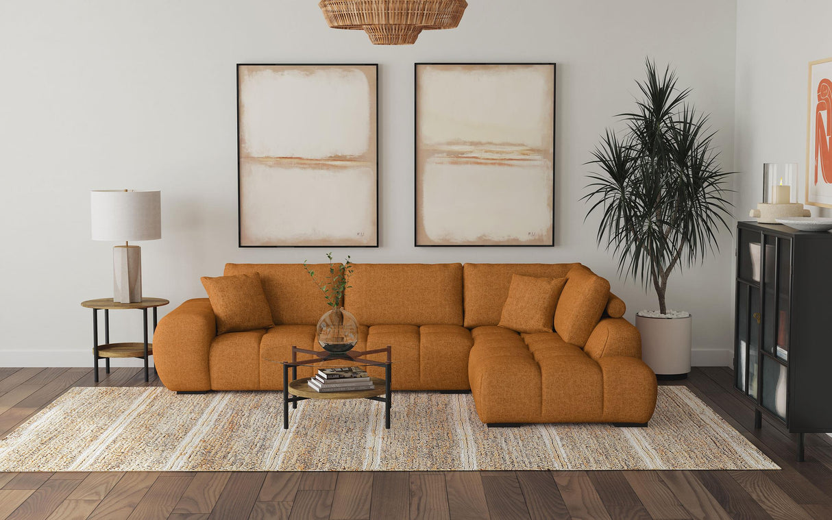 Camacho Upholstered Chaise Sectional Sofa Orange - 503975