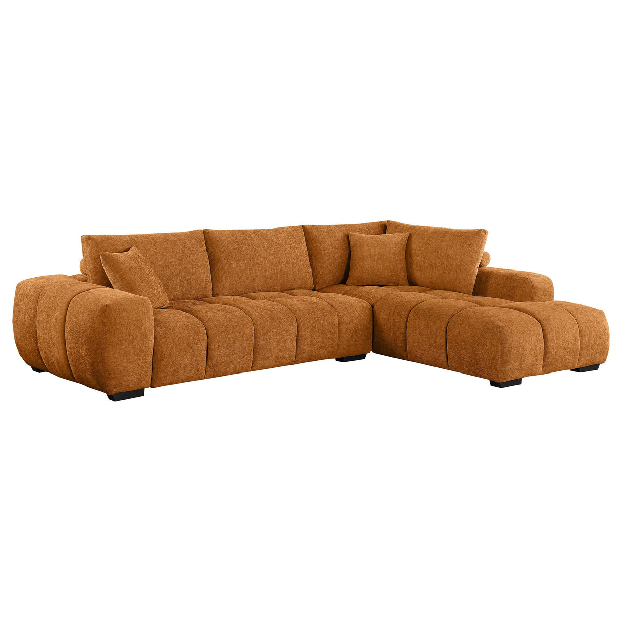 Camacho Upholstered Chaise Sectional Sofa Orange - 503975