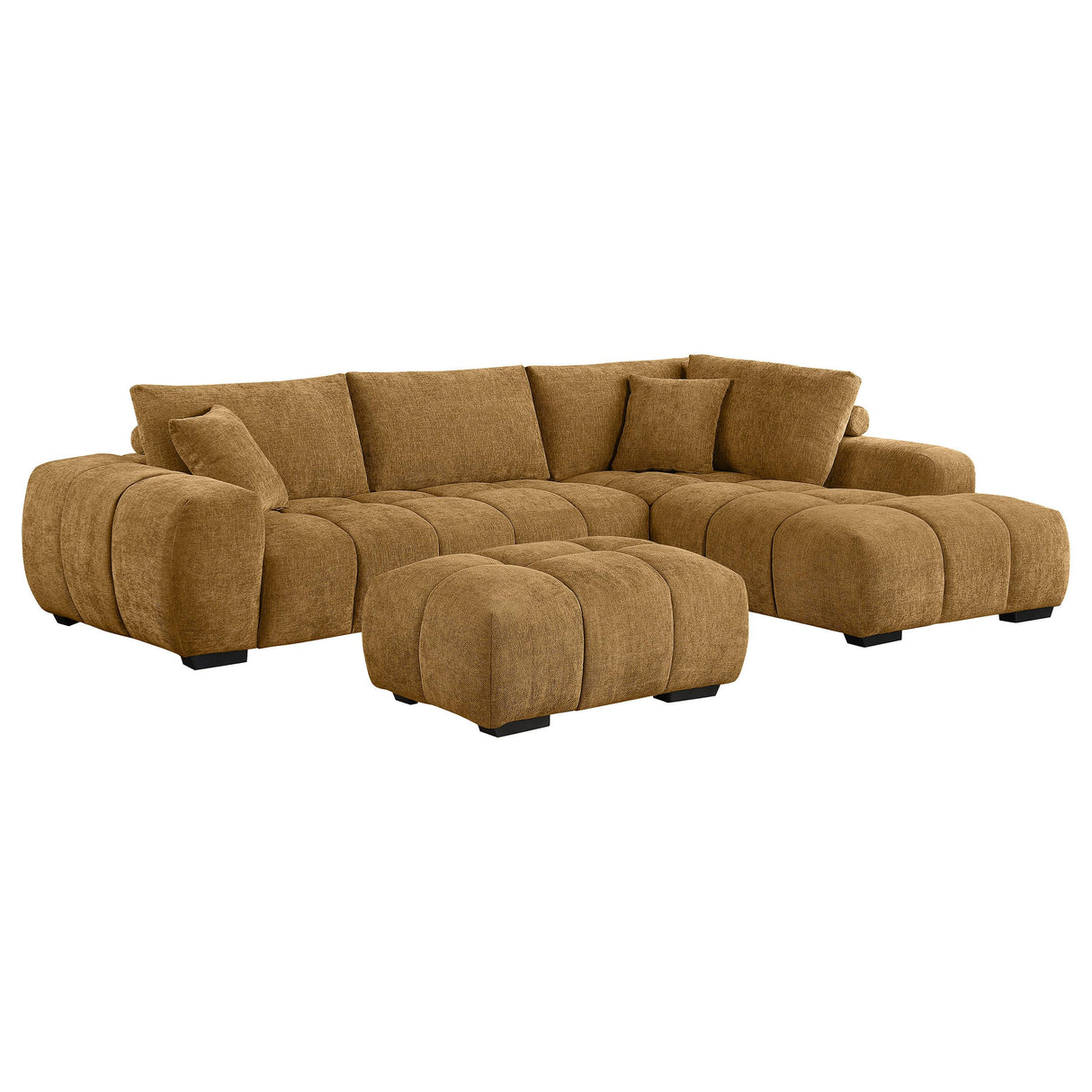 Camacho Upholstered Sectional Sofa with Ottoman Set Amber - 503985-SET