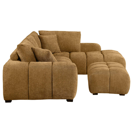 Camacho Upholstered Sectional Sofa with Ottoman Set Amber from Coaster - Luna Furniture