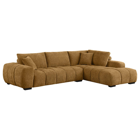 Camacho Upholstered Sectional Sofa with Ottoman Set Amber from Coaster - Luna Furniture