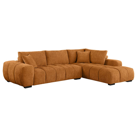 Camacho Upholstered Sectional Sofa with Ottoman Set Orange from Coaster - Luna Furniture