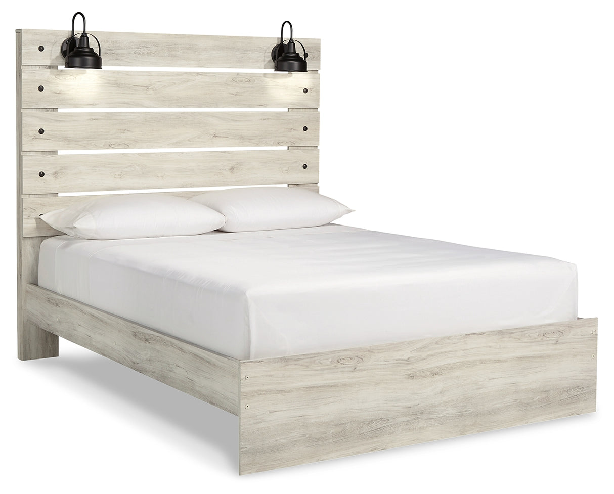 Cambeck King Panel Bed with Chest and Nightstand in Whitewash from Ashley - Luna Furniture