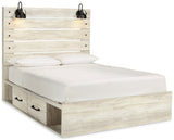 Cambeck Queen Panel Bed with 4 Storage Drawers with Dresser in Whitewash - PKG003018