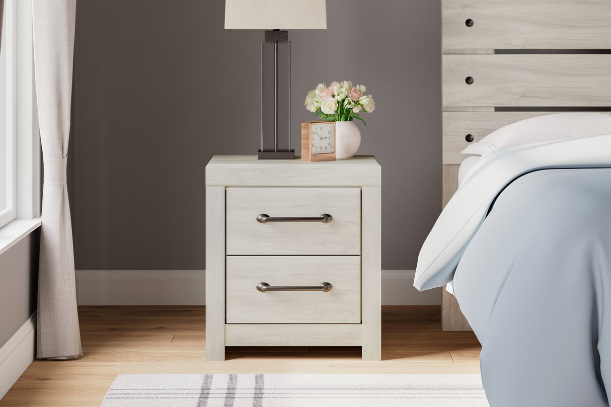 Cambeck Queen Panel Bed with Chest and Nightstand in Whitewash from Ashley - Luna Furniture