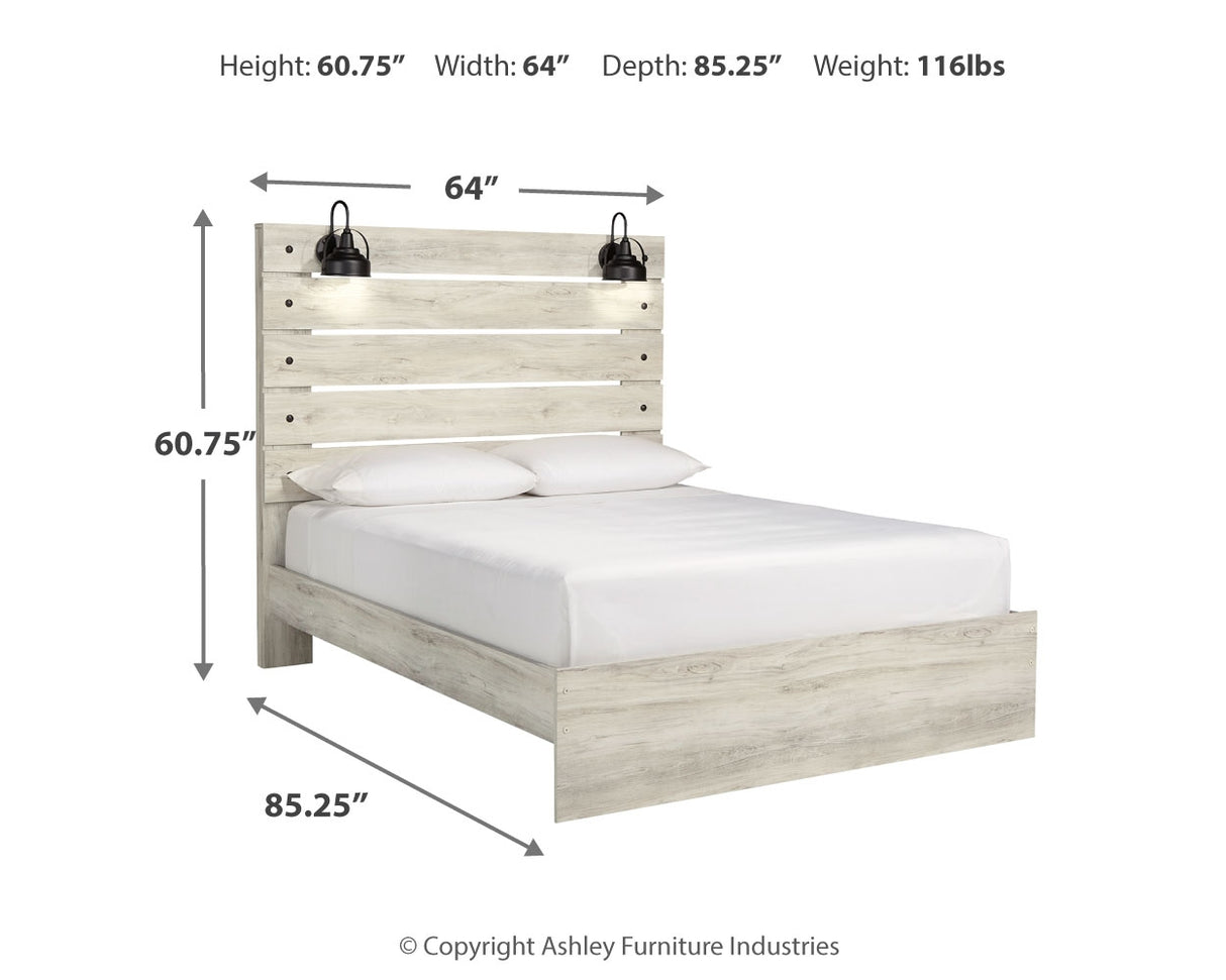 Cambeck Queen Panel Bed with Chest and Nightstand in Whitewash from Ashley - Luna Furniture