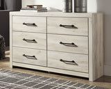 Cambeck Twin Panel Bed with 2 Storage Drawers with Dresser in Whitewash from Ashley - Luna Furniture