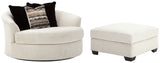 Cambri Chair and Ottoman in Snow from Ashley - Luna Furniture