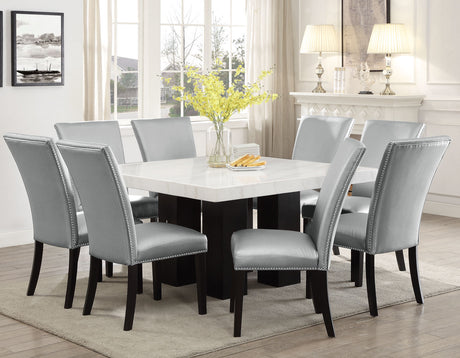 Camila 5-Piece Square Marble Top Dining(Table & 4 Side Chairs) - SET | CM540PT | CM420WB | CM420SSN(4)