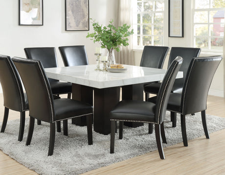 Camila 5-Piece Square Marble Top Dining(Table & 4 Side Chairs) - SET | CM540PT | CM420WB | CM420SSN(4)