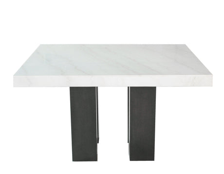 Camila 54 inch Square White Marble Top Dining Table - SET | CM540PT | CM420WB