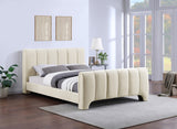 Camila Chenille Fabric Full Bed (3 Boxes) in Beige from Meridian - Luna Furniture