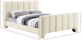 Camila Chenille Fabric Full Bed (3 Boxes) in Beige from Meridian - Luna Furniture