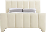 Camila Chenille Fabric Full Bed (3 Boxes) in Beige from Meridian - Luna Furniture