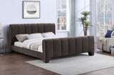 Camila Chenille Fabric Full Bed (3 Boxes) in Brown from Meridian - Luna Furniture