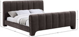 Camila Chenille Fabric Full Bed (3 Boxes) in Brown from Meridian - Luna Furniture