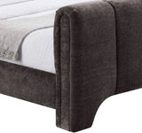 Camila Chenille Fabric Full Bed (3 Boxes) in Brown from Meridian - Luna Furniture