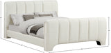 Camila Chenille Fabric Full Bed (3 Boxes) in Cream from Meridian - Luna Furniture