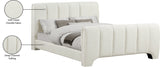 Camila Chenille Fabric Full Bed (3 Boxes) in Cream from Meridian - Luna Furniture