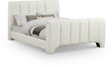 Camila Chenille Fabric Full Bed (3 Boxes) in Cream from Meridian - Luna Furniture