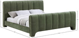 Camila Chenille Fabric Full Bed (3 Boxes) in Green from Meridian - Luna Furniture