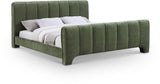 Camila Chenille Fabric Full Bed (3 Boxes) in Green from Meridian - Luna Furniture