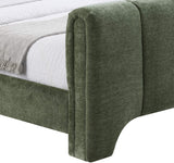 Camila Chenille Fabric Full Bed (3 Boxes) in Green from Meridian - Luna Furniture