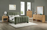 Camila Chenille Fabric Full Bed (3 Boxes) in Green from Meridian - Luna Furniture