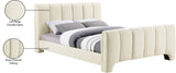 Camila Chenille Fabric King Bed (3 Boxes) in Beige from Meridian - Luna Furniture