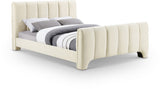 Camila Chenille Fabric King Bed (3 Boxes) in Beige from Meridian - Luna Furniture