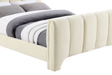 Camila Chenille Fabric King Bed (3 Boxes) in Beige from Meridian - Luna Furniture