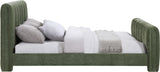 Camila Chenille Fabric King Bed (3 Boxes) in Green from Meridian - Luna Furniture