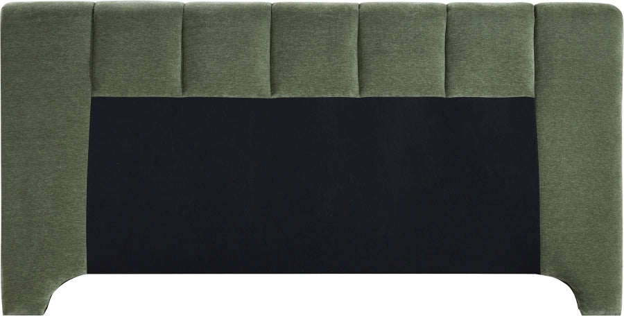 Camila Chenille Fabric King Bed (3 Boxes) in Green from Meridian - Luna Furniture