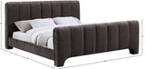 Camila Chenille Fabric Queen Bed (3 Boxes) in Brown from Meridian - Luna Furniture