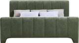 Camila Chenille Fabric Queen Bed (3 Boxes) in Green from Meridian - Luna Furniture