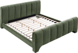 Camila Chenille Fabric Queen Bed (3 Boxes) in Green from Meridian - Luna Furniture