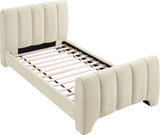 Camila Chenille Fabric Twin Bed (3 Boxes) in Beige from Meridian - Luna Furniture