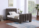 Camila Chenille Fabric Twin Bed (3 Boxes) in Brown from Meridian - Luna Furniture