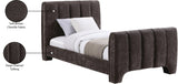 Camila Chenille Fabric Twin Bed (3 Boxes) in Brown from Meridian - Luna Furniture