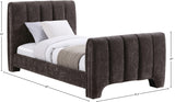 Camila Chenille Fabric Twin Bed (3 Boxes) in Brown from Meridian - Luna Furniture