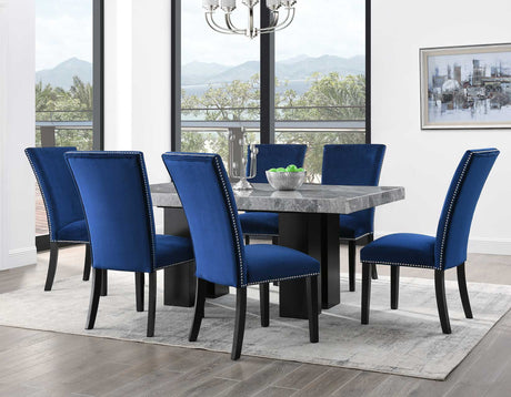 Camila Gray Marble 5-Piece Dining Set(Table & 4 Side Chairs) - SET | CM420WTG | CM420WB | CM540SBN(4)