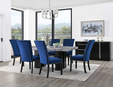 Camila Gray Marble 5-Piece Dining Set(Table & 4 Side Chairs) - SET | CM420WTG | CM420WB | CM540SBN(4)