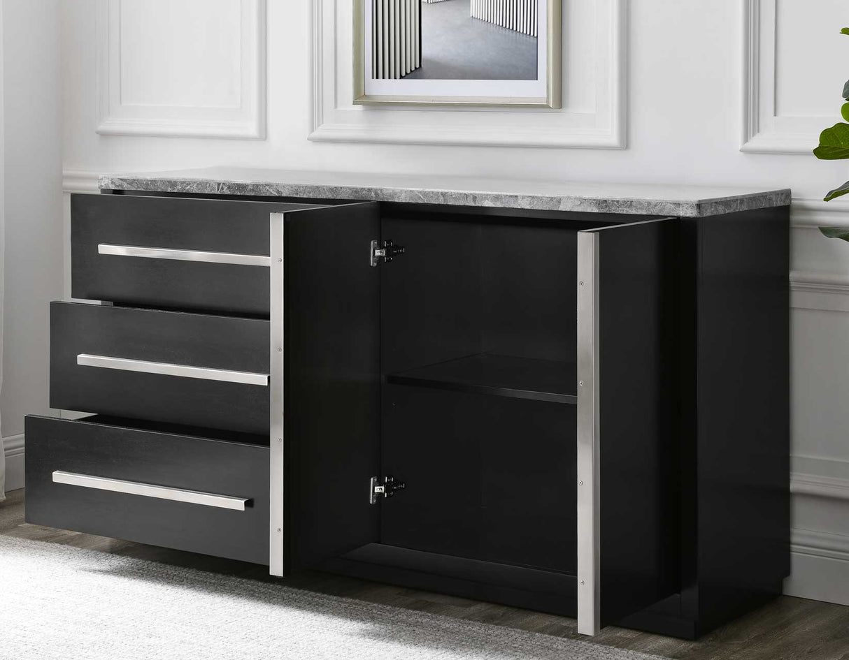 Camila Gray Marble Credenza from Steve Silver - Luna Furniture