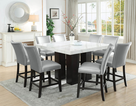 Camila Marble 5-Piece Counter Dining Group(Table & 4 Counter Chairs) - SET | CM540PT | CM540PB | CM420CCSN(4)